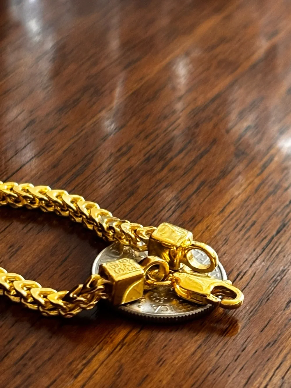 Gold-Tone Franco Chain Bracelet - Classic Chevron Link